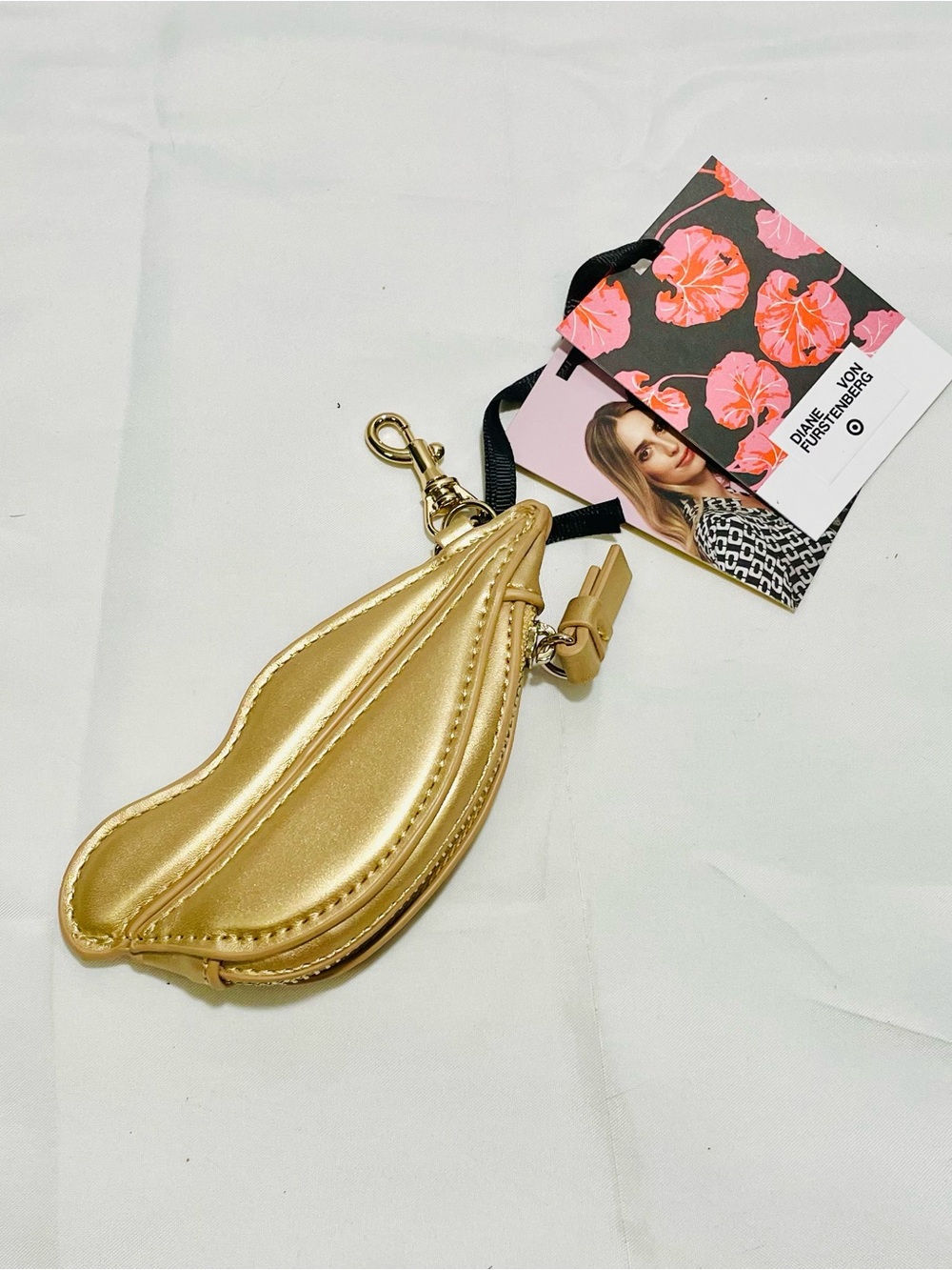 Gold Lips Coin Purse Pouch & Bag Charm by Diane von Furstenberg, NWT💋Limited Ed.